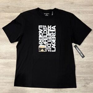 Karl Lagerfeld Black Graphic T-Shirt for Men